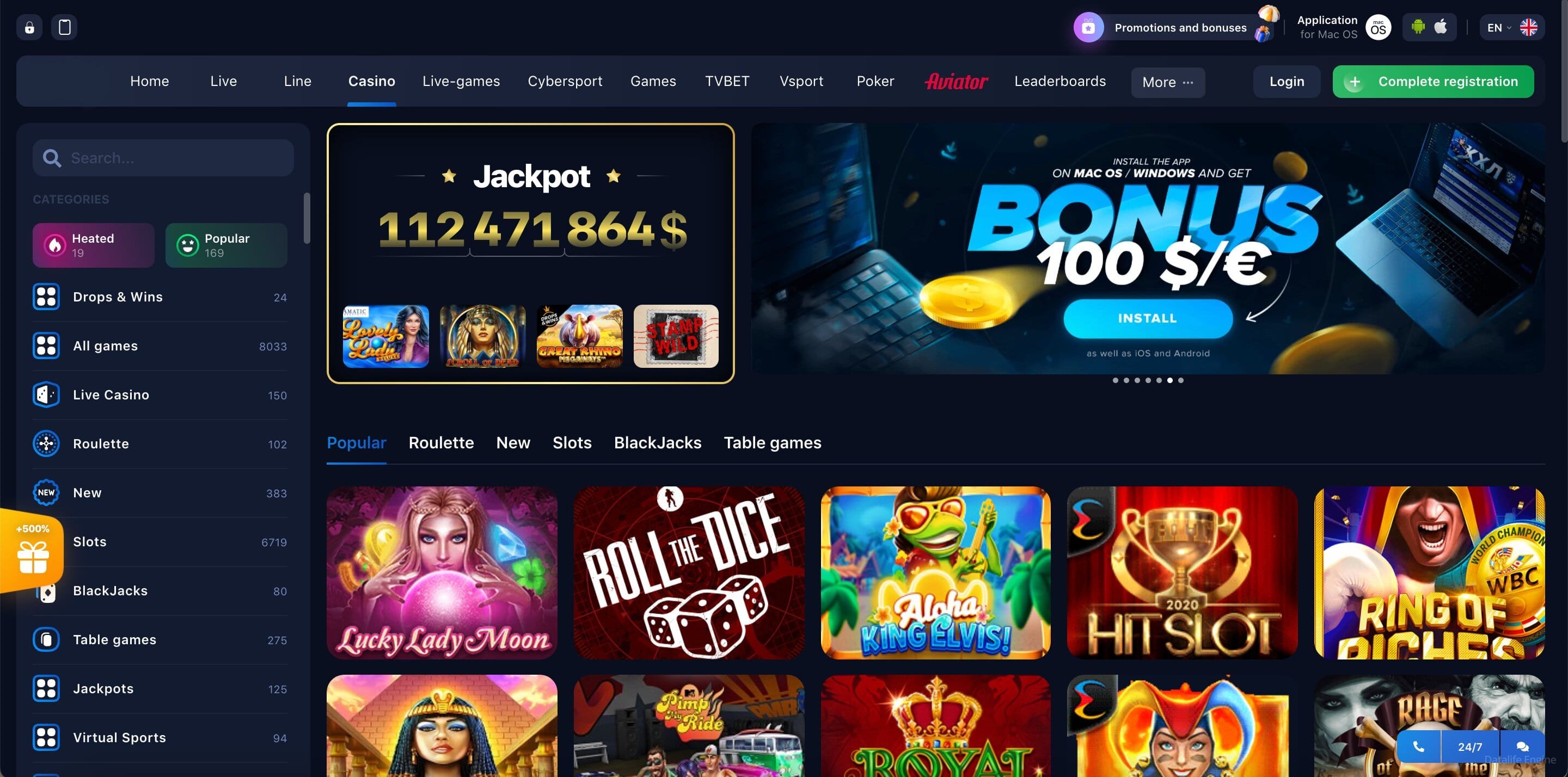 b casino online